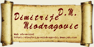 Dimitrije Miodragović vizit kartica